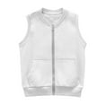 thumbnail image 1 of LNWUY Boys and Girls Cotton Autumn and Winter Sleeveless Zipper Pocket Vest with Round Neck for Layering Under Shirts White 3 Years, 1 of 7