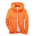 thumbnail image 1 of LNWUY Boys and Girls Fall Casual Sports Long-Sleeved Soft Shell Outdoor Hooded Jacket Waterproof Windbreaker Cardigan Jacket Orange 9-10Years, 1 of 6