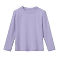thumbnail image 1 of LNWUY Boys and Girls Long Sleeve Shirts Soft Cotton T-Shirts Crewneck Basic Tees for Kids and Teen Tops Clothes Purple 3 Years, 1 of 6