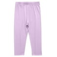 thumbnail image 1 of LNWUY Boys and Girls Solid Color Elastic Waist Cropped Pants Lightweight, Comfortable, Solid Color Versatile Leggings Long Pants Purple 7 Years, 1 of 5