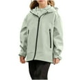 thumbnail image 1 of LNWUY Boys and Girls Waterproof Hooded Jacket Lightweight Raincoats for Kids Boys Windbreaker Outdoor Rain Jacket Green 9 Years, 1 of 8