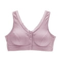 thumbnail image 1 of LNWUY Bra for Seniors, Front Snap Closure Bras, Front Snaps Daisy Bras for Older Women Underwear Everyday Bras Pink XL, 1 of 5