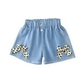 thumbnail image 1 of LNWUY Children's Girls Summer Fashion Flower Bow Jeans High Stretch Shorts Casual Outerwear Pants Denim Shorts Beige 11 Years, 1 of 7