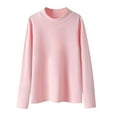 thumbnail image 1 of LNWUY Children's Solid Color Half High Neck Long Sleeve Top Boys and Girls Casual Comfortable Fleece Bottom Shirt Top Pink 9 Years, 1 of 6