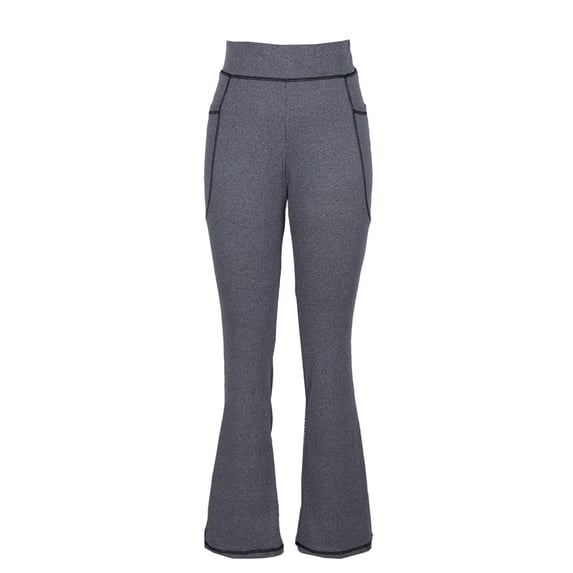LNWUY Compression Leggings for Women Tummy Control Womens High Waisted Flared Legging Stretchy Yoga Dress Pants with Pockets Gray XXXL
