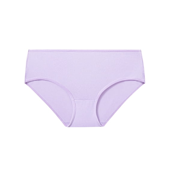 LNWUY Cotton Hipster Panties for Women Mid Rise Underwear Soft Breathable Cheeky Full Coverage Ladies Briefs Purple S