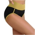 thumbnail image 1 of LNWUY Cotton Tummy Control Underwear for Women High Waisted Briefs Breathable Stretch Full Coverage Soft Comfy Panties Yellow S, 1 of 3