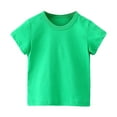 thumbnail image 1 of LNWUY Cute Toddler Kids Baby Boys Girls Cotton T-Shirts Solid Color Short Sleeve Crewneck Basic Tees Shirt Trendy Summer Unisex Outfit Clothes Green 10-11Years, 1 of 6