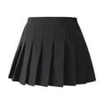thumbnail image 1 of LNWUY Fashion Solid Color Girls Short Skirt College Style Four Seasons Pleated Skirt Children's Skirt with Casual Comfy Lining Skirt Black 3 Years, 1 of 3