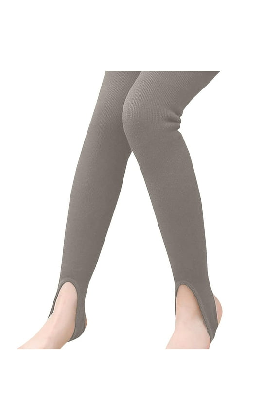 LNWUY Girls Bottoming Pants Padded Thickened Fall and Winter Foot-Stepping Outside the Wear One-Piece Pantyhose Socks Gray XL