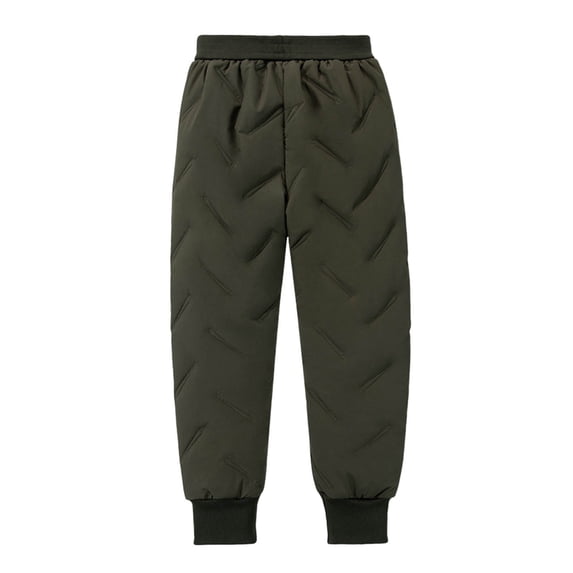 LNWUY Girls Boys Snow Pants 4-15 Years Solid Color Thick Winter Warm Pants Girl Activewear Clothes Green 170