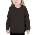 thumbnail image 1 of LNWUY Girls Crewneck Cardigan Long Sleeve Children Solid Color Button Cotton Sweater Uniform Sweaters for Little Girls Dark Gray 7 Years, 1 of 8