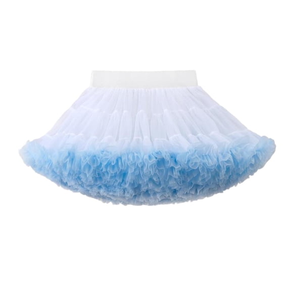 LNWUY Girls Cute Layered Tutu Skirt Puffy Underskirt Tulle Petticoat Bustle Princess Dance Pettiskirts Blue 0-2 Years