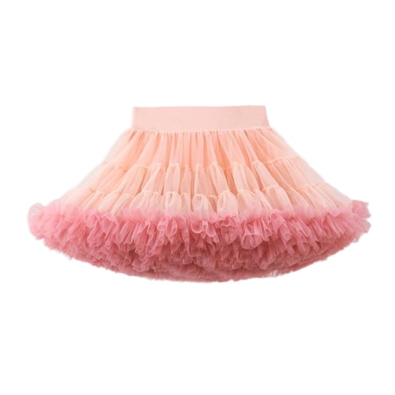 LNWUY Girls Cute Layered Tutu Skirt Puffy Underskirt Tulle Petticoat Bustle Princess Dance Pettiskirts Pink 3-4 Years