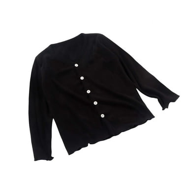 LNWUY Girls Long Sleeve Knitted Cardigan Sweater School Uniforms Cotton Button Sweaters for Toddler and Teenager 1-14 Years Black 2-4 Years