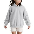 thumbnail image 1 of LNWUY Girls Oversized Hoodies Fleece Pullover Sweatshirts Kids Fashion Casual Outfits Fall Winter Clothes Gray 12 Years, 1 of 6