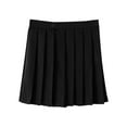 thumbnail image 1 of LNWUY Girls' Pleated Skirt Fashion College Style Girls' Half Body Skirt Solid Color Short A-line Skirt Workout Performance Skirts for Kids Black 16 Years, 1 of 3