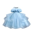 thumbnail image 1 of LNWUY Girls Sequin Dress Sparkly Flower Girl Dress Pagnant Girl Dress Wedding Party Birthday Ball Gown 5-12 Years Blue 10 Years, 1 of 7