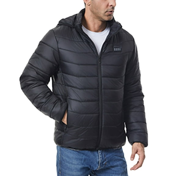 LNWUY Heated Jacket Heated Coat for Men Winter Cycling, Skiing, Camping, Electric Insulated Coat, 27 Zone Warming Heated Jacket Black XL