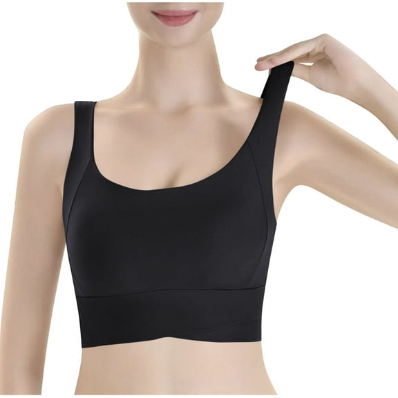 LNWUY High Impact Sports Bras for Women,Racerback Running Bra Workout Crop Tank Tops Longline Sports Bra Push up Black XL