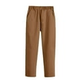 thumbnail image 1 of LNWUY Kids Boy School Uniform Pants Stretch Cotton Spring and Autumn Children's Pants Suit Pants Elastic Waist Pants Brown 5 Years, 1 of 7
