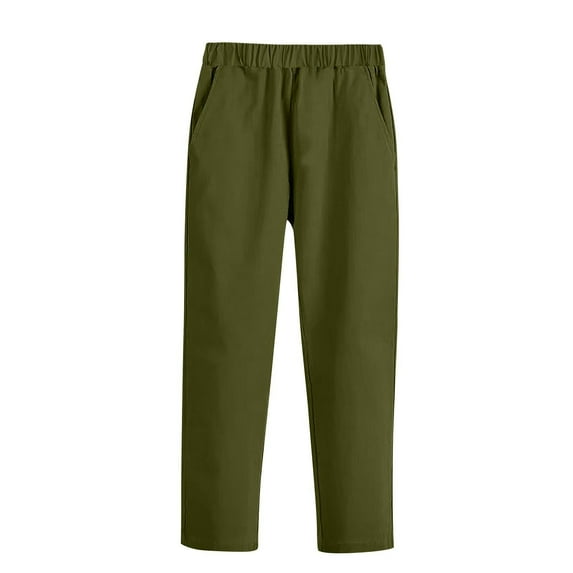 LNWUY Kids Boy School Uniform Pants Stretch Cotton Spring and Autumn Children's Pants Suit Pants Elastic Waist Pants Green 3 Years