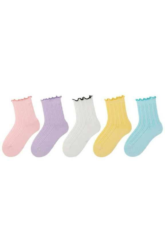 LNWUY Kids Crew Socks Seamless Solid Color for Boys Girls Cotton Athletic Unisex Cute Centre Tube Socks Pink M