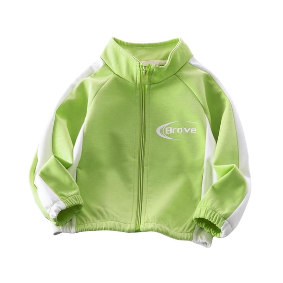 LNWUY Kids Long Sleeve Zipper Sweatshirt with Pockets Casual Comfort Loose Jacket Hoodless Coat Jacket For Girl Green 7 Years