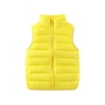 thumbnail image 1 of LNWUY Kids Puffer Down Vest for Boys Girls Winter Warm Sleeveless Padded Jacket Stand Collar Quilted Waistcoat Yellow 7-8 Years, 1 of 5