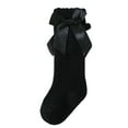 thumbnail image 1 of LNWUY Knee High Socks Toddler Girls Bow Tube Ruffled Socks Baby Girls Infant Stockings Black 2-3Years, 1 of 5