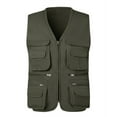thumbnail image 1 of LNWUY (L-5XL) Big and Tall Men's Work Vest Multi Pockets Casual Vests Waterproof Quick Dry Outdoor Mountain Sports Jacket Coat Green XL, 1 of 8