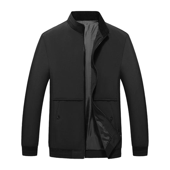 LNWUY (L-5XL) Men's Big and Tall Lightweight Jackets Light Windbreaker Full Zip Up Stylish Golf Coat Business Work Casual Dress Black XL