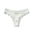 thumbnail image 1 of LNWUY Lace Thongs for Women Seamless T Back Underwear Low Waist Stretchy Ridded No Show Cotton Panties White XS, 1 of 2
