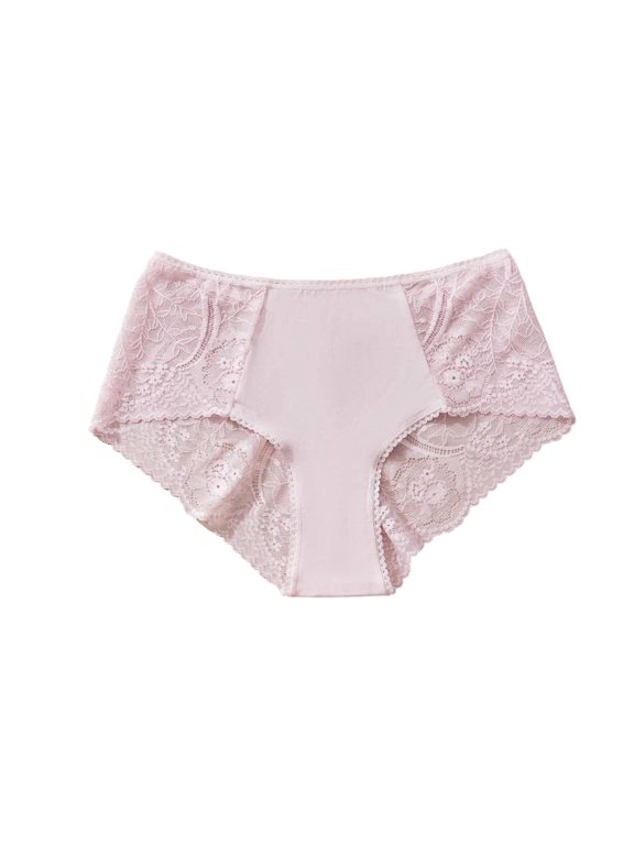 Large Size Lingerie Panties for Women Pack V-Waist Lace Womens Underwear Boyshorts Panty Pink XXXXL