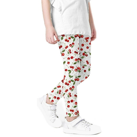 LNWUY Leggings for Girls Soft Comfortable Leggings for Kids in 3-8 Years Ankle Length Fashion Printed Casual Leggings Red 6 Years