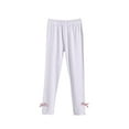 thumbnail image 1 of LNWUY Lightweight Comfort Breathable Leggings for Boys Girls Cute Bow Solid Color Leggings Bottoms Long Pants White 7 Years, 1 of 6