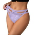 thumbnail image 1 of LNWUY Low Waisted Thongs for Women Fashion Lace Seamless Thin Breathable Underwear T-Back See Through Panties Blue XL, 1 of 5