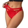 thumbnail image 1 of LNWUY Low Waisted Thongs for Women Fashion Lace Seamless Thin Breathable Underwear T-Back See Through Panties Red L, 1 of 5