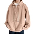 thumbnail image 1 of LNWUY (M-5XL) Big and Tall Cardigan Sweatshirts for Men Long Sleeve Lightweight Hoodie Vintage Casual Hoodies Sweater Fashion Jackets Brown XL, 1 of 7