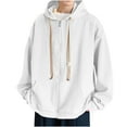 thumbnail image 1 of LNWUY (M-5XL) Big and Tall Cardigan Sweatshirts for Men Long Sleeve Lightweight Hoodie Vintage Casual Hoodies Sweater Fashion Jackets White M, 1 of 4