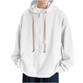 thumbnail image 1 of LNWUY (M-5XL) Big and Tall Cardigan Sweatshirts for Men Long Sleeve Lightweight Hoodie Vintage Casual Hoodies Sweater Fashion Jackets White XXXXXL, 1 of 4