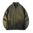 thumbnail image 1 of LNWUY (M-5XL) Big and Tall Men's Bomber Jacket Lightweight Casual Long Sleeved Windbreaker Zip Up Coat for Men Green XXL, 1 of 8