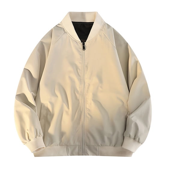 LNWUY (M-5XL) Big and Tall Men's Bomber Jacket Lightweight Casual Long Sleeved Windbreaker Zip Up Coat for Men Yellow XXXXXL