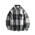 thumbnail image 1 of LNWUY (M-5XL) Big and Tall Men's Flannel Shirts Casual Button Down Plaid Shirt Long Sleeve Versatile Leisure Jacket with Pockets Gray M, 1 of 8