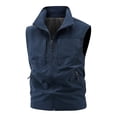 thumbnail image 1 of LNWUY (M-5XL) Big and Tall Men's Lightweight Quick Dry Solid Color Outdoor Stand-up Collar Multi Pockets Vest for Work Travel Blue L, 1 of 9