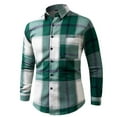 thumbnail image 1 of LNWUY (M-5XL) Big and Tall Men’s Plaid Flannel Shirts Long Sleeve Casual Button Down Slim Fit Business Work Shirts Green XXL, 1 of 3