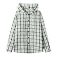 thumbnail image 1 of LNWUY (M-5XL) Big and Tall Men's Plaid Long Sleeve Shirt Button Down Thin Jacket Casual Flannel Plaid Jacket with Pocket White XXXXXL, 1 of 9