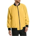thumbnail image 1 of LNWUY (M-5XL) Big and Tall Men's Slim Fit Lightweight Sportswear Jacket Solid Color Outdoor Casual Bomber Jacket Yellow M, 1 of 6