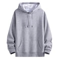 thumbnail image 1 of LNWUY (M-5XL) Big and Tall Mens Casual Cotton Hooded Drawstring Hoodies Pullover Sweatshirts Casual Long Sleeve Shirts Gray L, 1 of 9