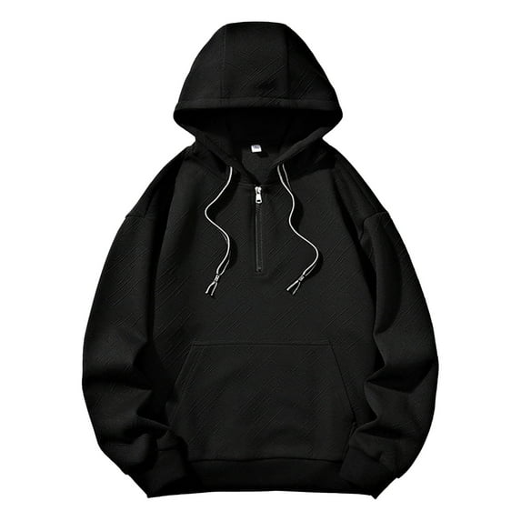 LNWUY (M-5XL) Big and Tall Mens Hoodies Vintage Oversized Hoodie Cotton Pullover Hoodies for Men Streetwear Sweatshirts Black XL